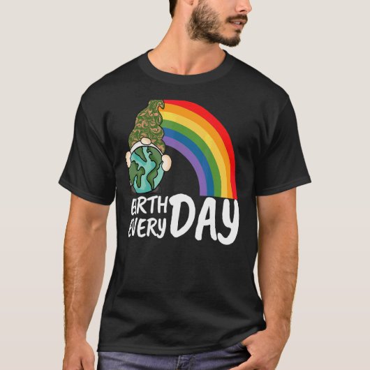 アースデイ毎日レインボーワールドアースデイティーシュ Tシャツ (正面)
