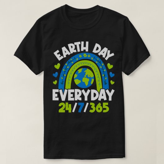 アースデイ毎日247365先生2022環境 Tシャツ (デザイン正面)