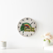 アースデイ毎日、レトロレインボー ラウンド壁時計 (ホーム)