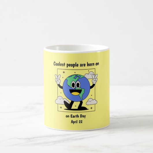 アースデイ生まれ誕生日4月22カスタム日 コーヒーマグカップ (中央)