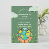 アースデイ誕生日パーティーの招待状 招待状 (スタンド正面)