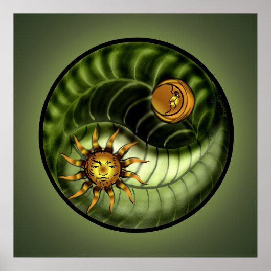 アースデイ陰陽プリント ポスター (正面)