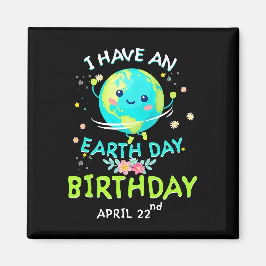 アースデイ4月22日グリーン誕生日 マグネット (正面)