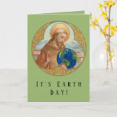 アースデイ & アッシジの聖フランシスコ カード (黄色い花)