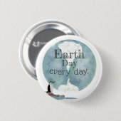 アースデイ、デイリーペンギン 缶バッジ (正面&裏面)