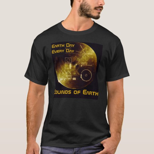 アースデイ - ボイジャー - 地球の音 ゴールデンレコード Tシャツ (正面)