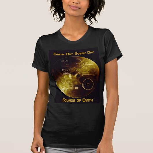 アースデイ - ボイジャー - 地球の音 ゴールドディスク Tシャツ (正面)