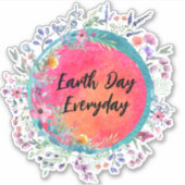 アースデイ、毎日ステッカー シール (正面)