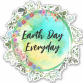 アースデイ、毎日ステッカー シール (正面)