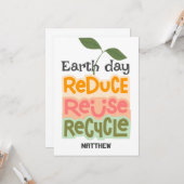 アースデイ、環境にやさしいことをしよう、アートシンプル科学エレガント学 カード (正面/裏面インサイチュ)