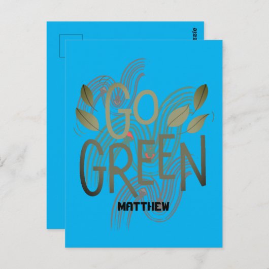 アースデイ、環境にやさしいことをしよう、アートシンプル科学エレガント学 ポストカード (正面/裏面)