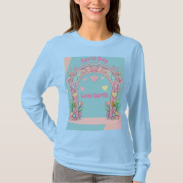 アースデイAIアートウィメンズライトブルーTシャツ Tシャツ