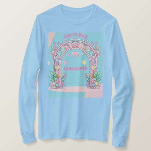 アースデイAIアートウィメンズライトブルーTシャツ Tシャツ (デザイン正面)