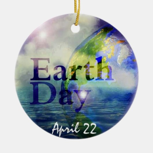 アースデーのクリスマスのオーナメント セラミックオーナメント (正面)