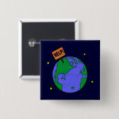 アースデーのTシャツおよびギフト 缶バッジ (正面&裏面)