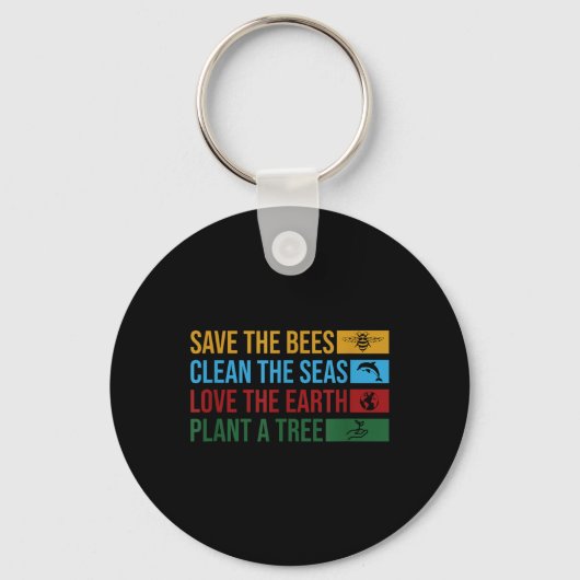 アースデー2022 地球 環境科学 地球を守ろう T キーホルダー (正面)