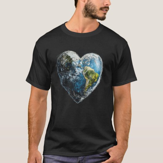 アースデー ハート 地球 環境意識 クリップアート Tシャツ (正面)