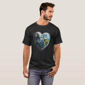 アースデー ハート 地球 環境意識 クリップアート Tシャツ (正面フル)