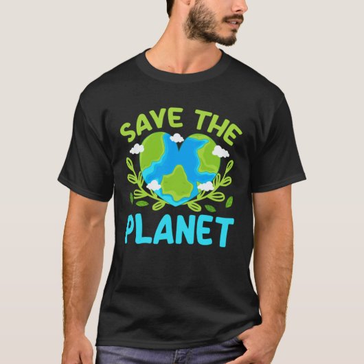 アースデー プラネット ヴィーガン 動物 環境 ジェネリック Tシャツ (正面)