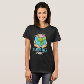 アースデー - 利益より地球を Tシャツ (正面フル)