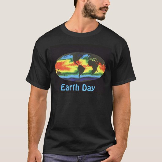 アースデー - 地球の海面水温 Tシャツ (正面)