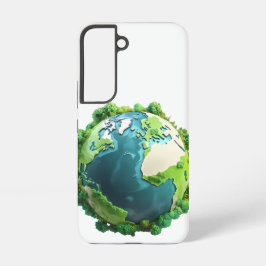 アースデー - 緑と青の地球と木々 SAMSUNG GALAXY S22ケース