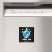 アースデー 2026 地球を守ろう ウミガメ アート 地球を救おう マグネット (インサイチュ (食洗機))