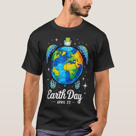 アースデー 2026 地球 海 復元 アースデー タートル Tシャツ (正面)