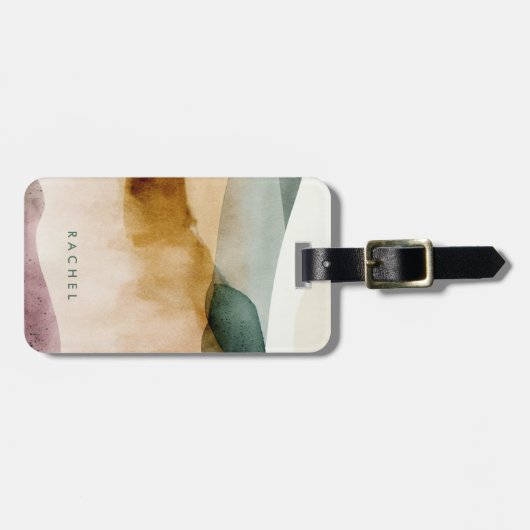 アーストパーソナライズされたーン抽象芸術の水色 ラゲッジタグ (正面横)