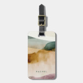 アーストパーソナライズされたーン抽象芸術の水色 ラゲッジタグ (正面縦)