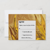 アーストミニマルーン金ゴールドテラコッタアート結婚ズ 出欠カード (正面)