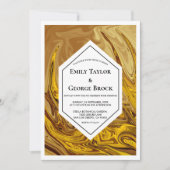 アーストミニマルーン金ゴールドテラコッタアート結婚ズ 招待状 (正面)