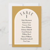 アーストモダンーンのアーチ型テーブル番号座席計画 招待状 (正面)