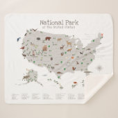 アーストーナショナルパークマップウッドランド子供部屋 シェルパブランケット (正面(横))