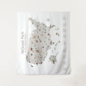 アーストーナショナルパークマップウッドランド子供部屋 タペストリー (正面)