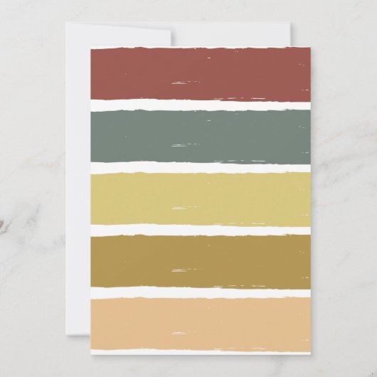 アーストーネゴールデングリッターボホーレインボー誕生日 招待状 (裏面)