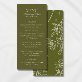 アーストーネモダンオリーブグリーン結婚ズディナー メニュー