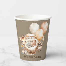 アーストーネ生まれたばかりのキリン風船ベビーシャワー 紙コップ