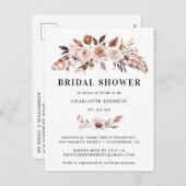 アーストーネ素朴ボホフローラブライダルシャワー インビテーションポストカード (正面/裏面)
