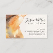 アーストーンおよび金ゴールド抽象芸術水彩モノグラム 名刺 (裏面)