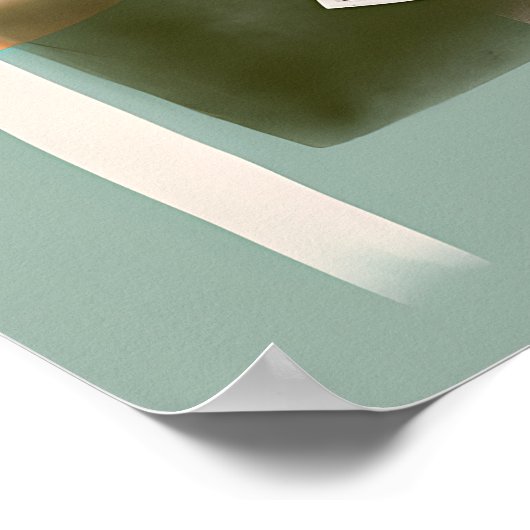 アーストーンのクロスと魚のミニマリスト芸術 ポスター (角)