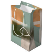 アーストーンのクロスと魚のミニマリスト芸術 ミディアムペーパーバッグ (正面アングル)