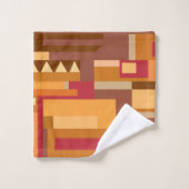 アーストーンの赤い茶色のパターン バスタオルセット (ウォッシュタオル)