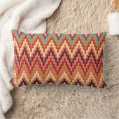 アーストーンイカットシェブロンジグザグパターンストライプパターン ランバークッション (ブランケット)