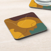 アーストーンオーガニックの形状抽象芸術の背景 コースター (左側)