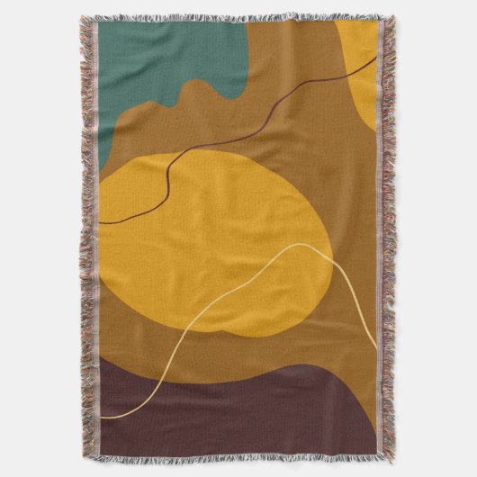 アーストーンオーガニックの形状抽象芸術の背景 スローブランケット (正面縦)