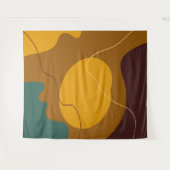 アーストーンオーガニックの形状抽象芸術の背景 タペストリー (正面(横))