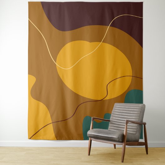 アーストーンオーガニックの形状抽象芸術の背景 タペストリー (インサイチュ)