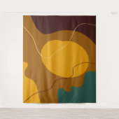 アーストーンオーガニックの形状抽象芸術の背景 タペストリー (正面)