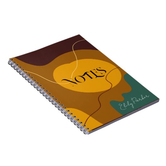 アーストーンオーガニックの形状抽象芸術の背景 ノートブック (右側)